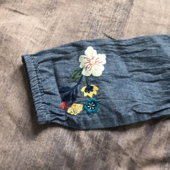 Girls mud pie brand long sleeve denim shirt dress/top, in great condition. 4T - Picture 5 of 7